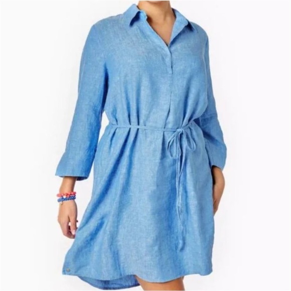 Lilly Pulitzer Pilar Tunic 3/4 Sleeve Linen Dress
Beckon Blue Size Small - Picture 3 of 13